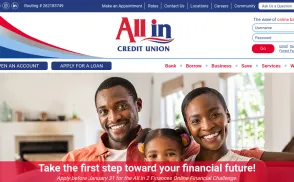 All In Credit Union website