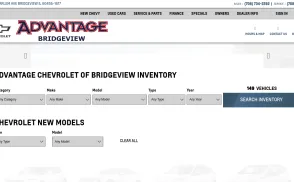 Advantage Chevrolet Bridgeview website