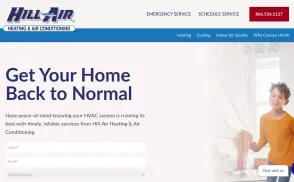Hill Air Heating & Air Conditioning website