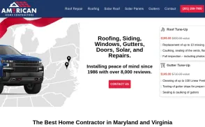 American Home Contractors website