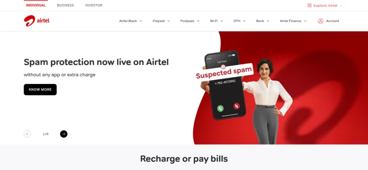 Screenshot Airtel