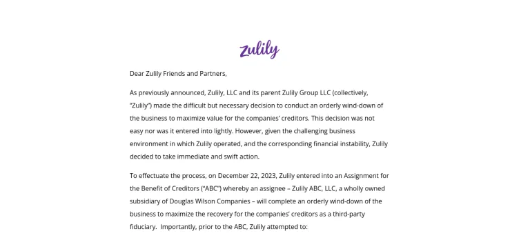 Screenshot Zulily