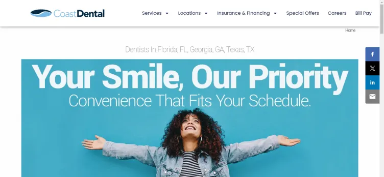 Screenshot Coast Dental Services
