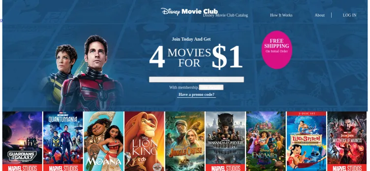 Screenshot Disney Movie Club