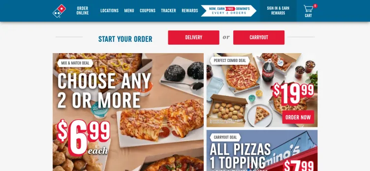 Screenshot Domino's Pizza