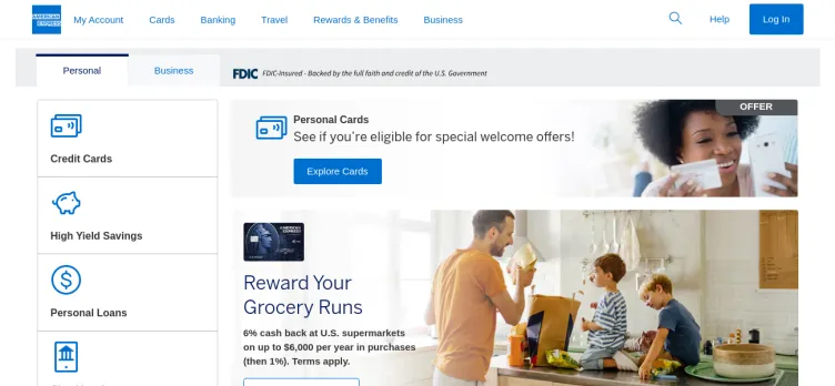 Screenshot American Express