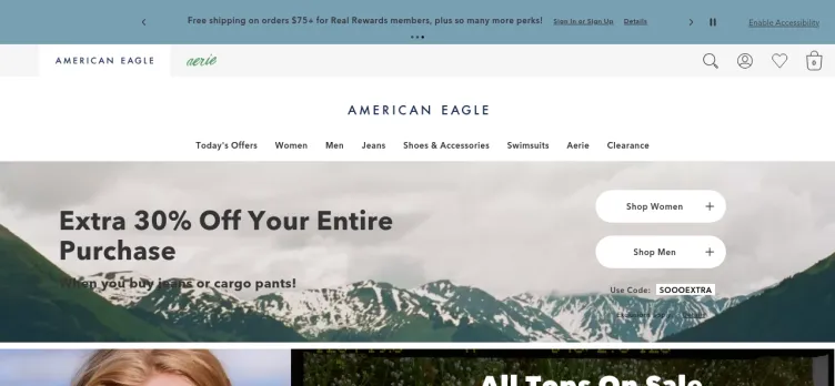 Screenshot American Eagle Outfitters