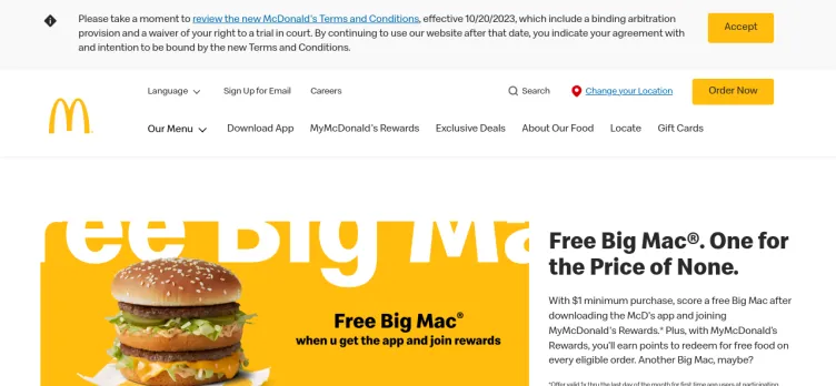 Screenshot McDonald's