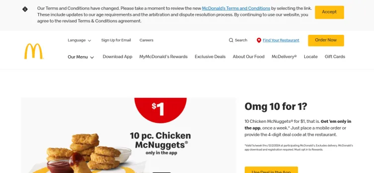 Screenshot McDonald's