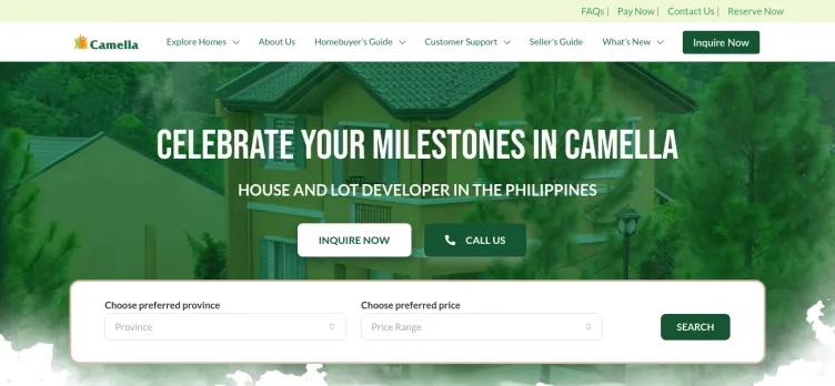 Screenshot Camella Homes