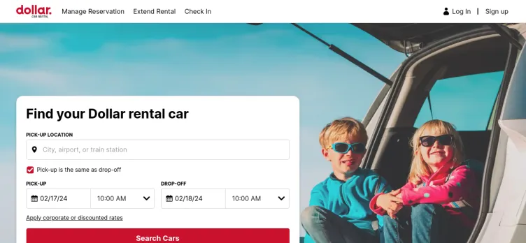 Screenshot Dollar Rent A Car