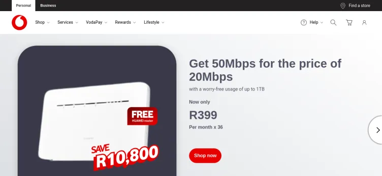 Screenshot Vodacom