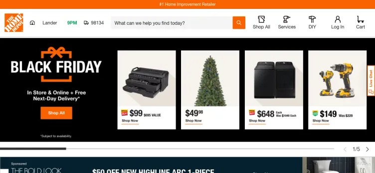 Screenshot Home Depot