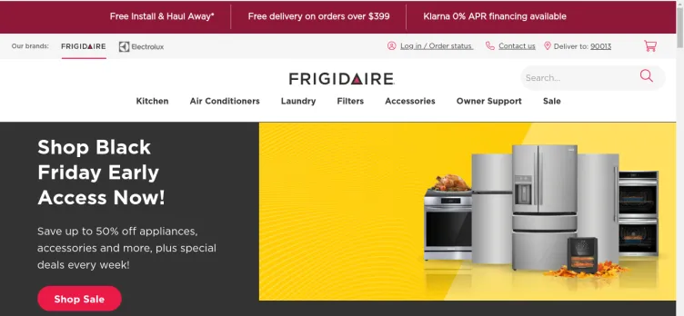 Screenshot Frigidaire