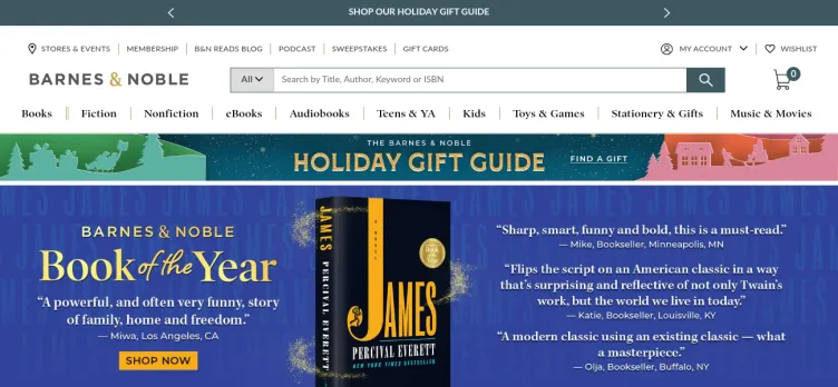 Screenshot Barnes & Noble Booksellers