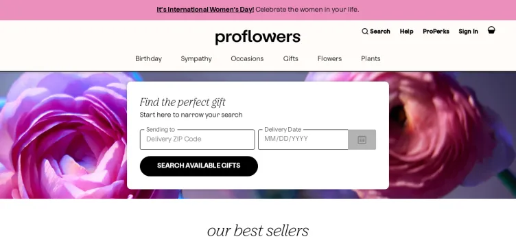 Screenshot ProFlowers