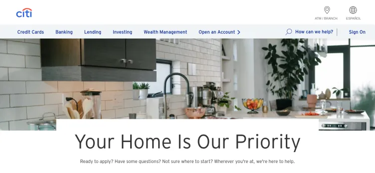 Screenshot CitiMortgage