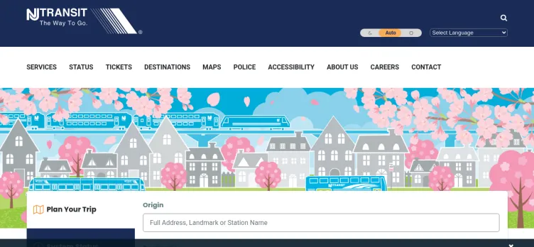 Screenshot NJ Transit