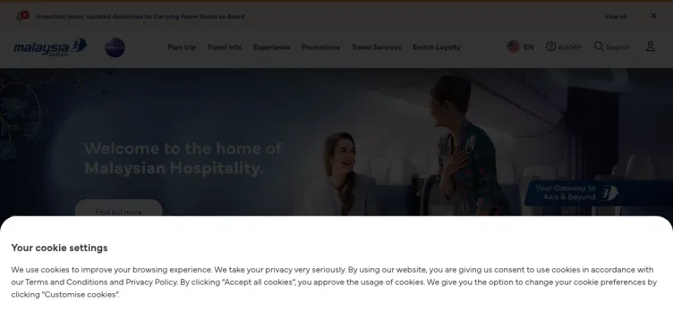 Screenshot Malaysia Airlines