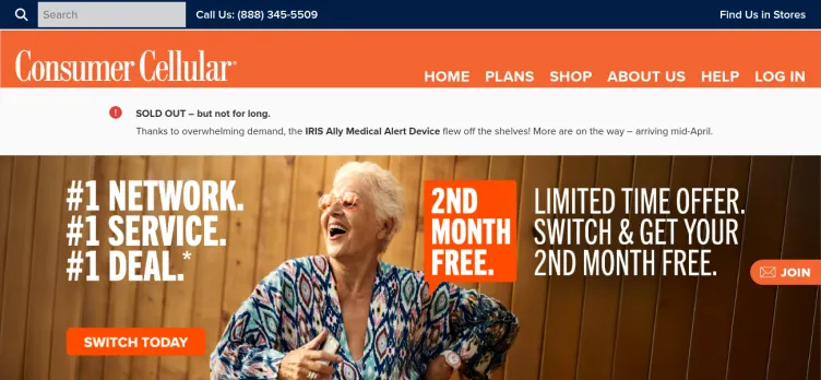 Screenshot Consumer Cellular