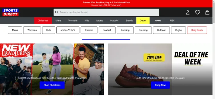 Screenshot SportsDirect.com