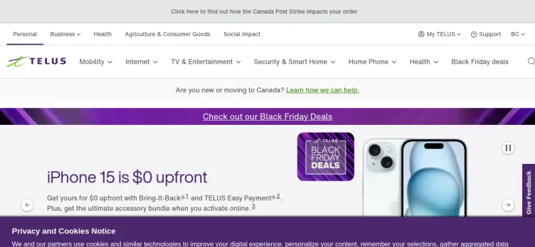 Screenshot TELUS