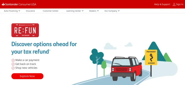 Screenshot Santander Consumer USA