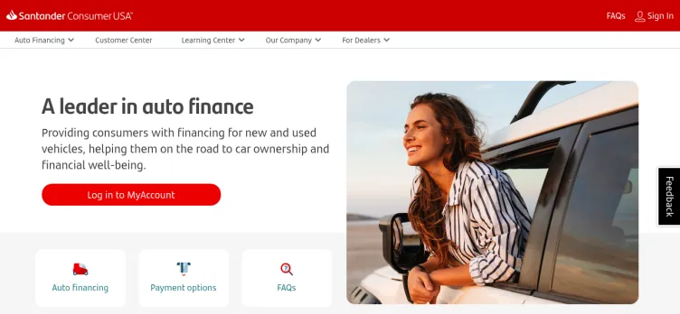 Screenshot Santander Consumer USA