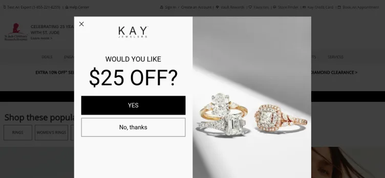 Screenshot Kay Jewelers