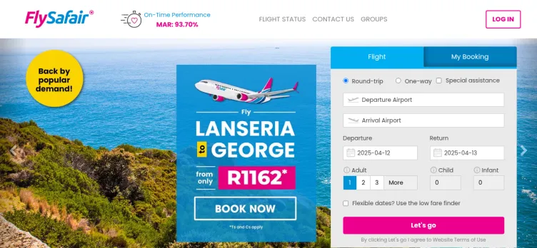 Screenshot FlySafair / Safair Operations