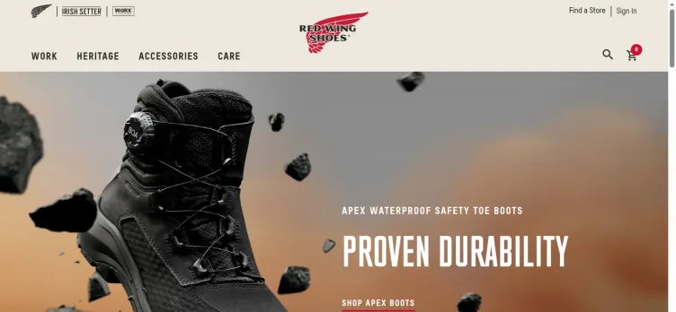 Screenshot Red Wing Shoes