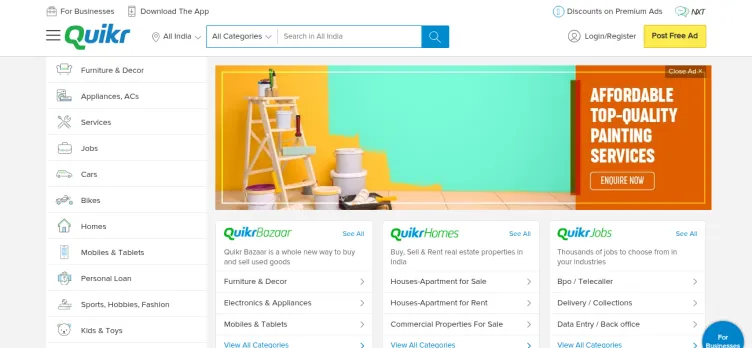 Screenshot Quikr