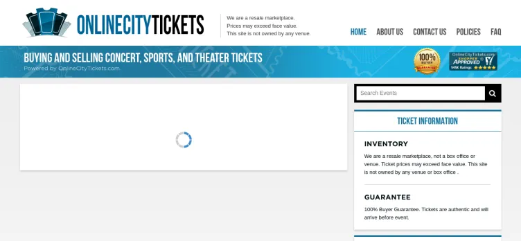 Screenshot OnlineCityTickets.com