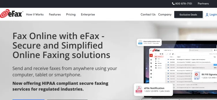 Screenshot eFax