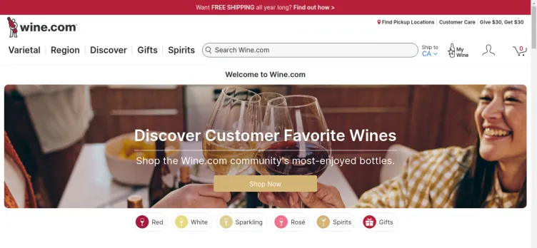 Screenshot Wine.com