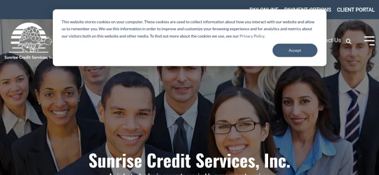 Screenshot Sunrise Credit Services