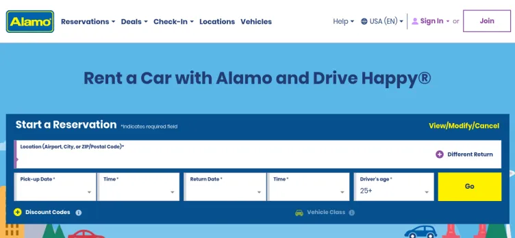 Screenshot Alamo Rent A Car