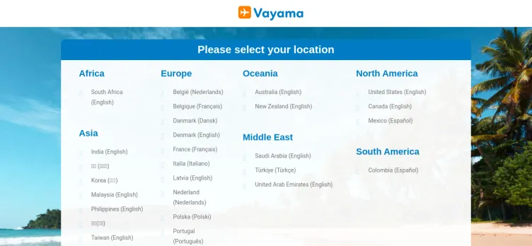 Screenshot Vayama