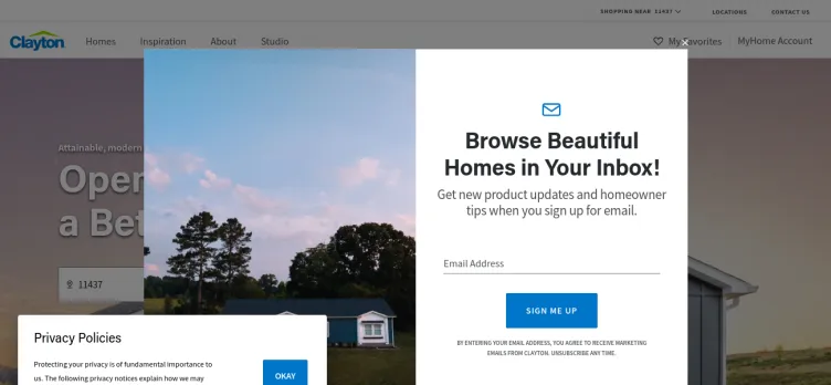 Screenshot Clayton Homes