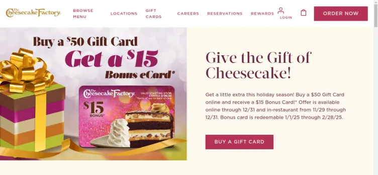 Screenshot The Cheesecake Factory