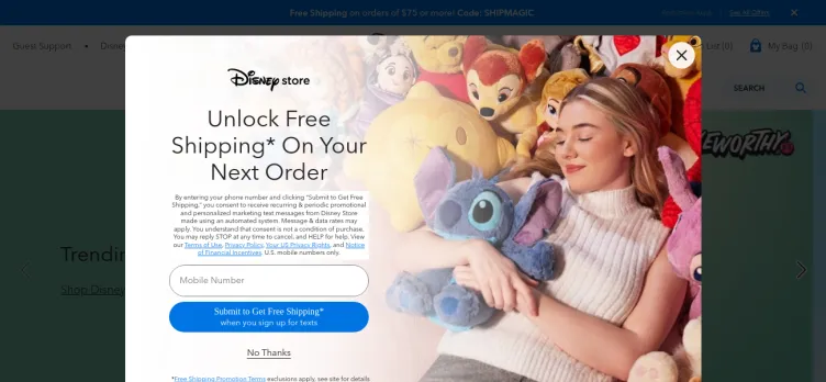 Screenshot Disney Store