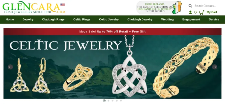 Screenshot Glencara Irish Jewelry