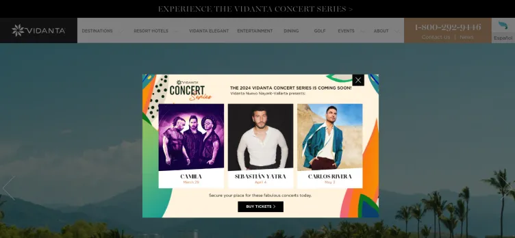 Screenshot Grupo Vidanta
