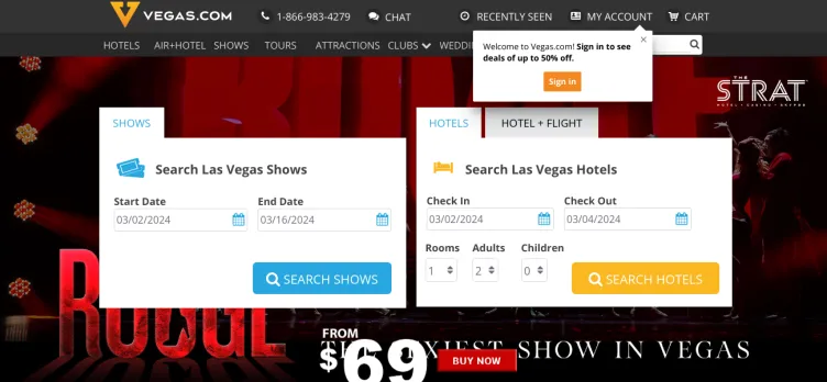 Screenshot Vegas.com