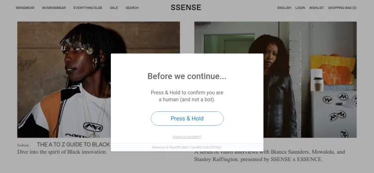 Screenshot SSENSE