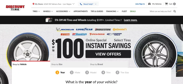 Screenshot Discount Tire