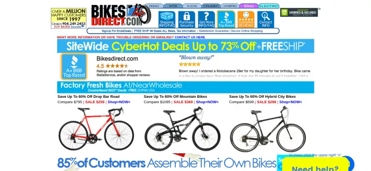 Screenshot Bikesdirect.com