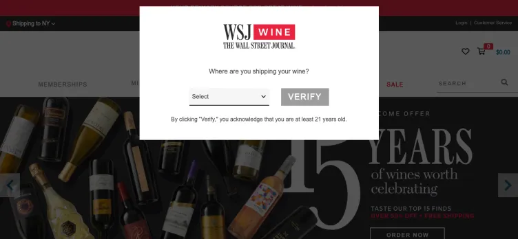 Screenshot WSJ Wine