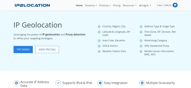 Screenshot IP2Location