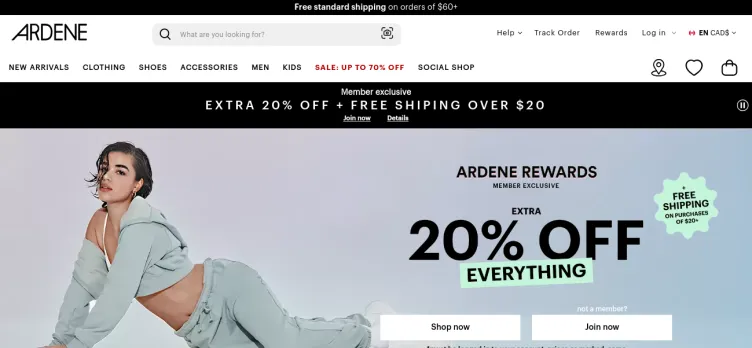 Screenshot Ardene Holdings